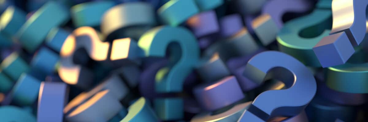 Infinite question marks, original 3d rendering